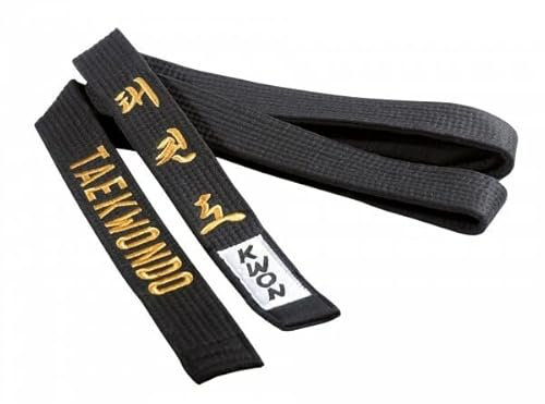 Schwarzer Taekwondo Gürtel 4 cm mit Bestickung