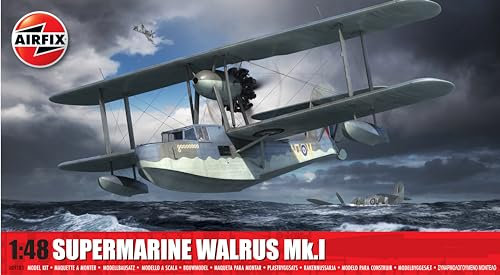 Airfix Model Set - A09183 Supermarine Walrus Mk.I Model Building Kit - Plastic Model Plane Kits for Adults & Children 8+, Set Includes Sprues & Decals - 1:48 Scale Model