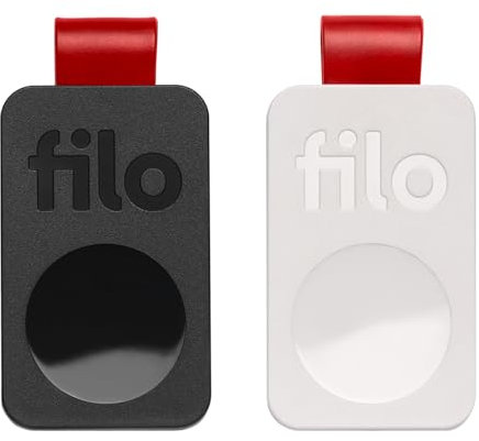 Filo Tag - Localizzatore Bluetooth - Trova Oggetti Compatibile con iOS e Android - 1Bianco+1Nero