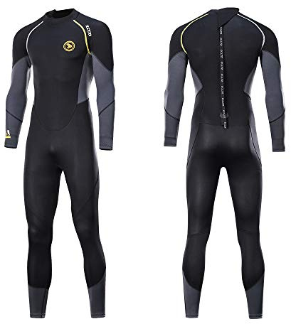 ZCCO Ultra Stretch 3mm Neoprene Wetsuit, Back Zip Full Body Diving Suit, one Piece for Men-Snorkeling, Scuba Diving Swimming, Surfing