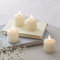 Lights4fun TruGlow® Conjunto de 4 Velas Votivas Sin Llama a LED Blanco Cálido a Pilas en Cera Real de Marfil con Temporizador Decoración para Interiores