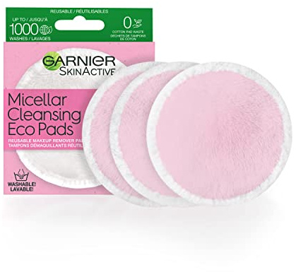 Garnier Garnier SkinActive Eco Pad 3 Count Reusable Microfiber Cleansing Pads for Face, All Skin Types, Up to 1000 Washes, No Cotton Waste