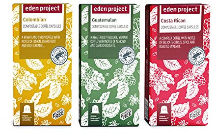 THE EDEN PROJECT 60 Speciality Coffee Pods Variety Pack Compatible with Nespresso Original – Premium Arabica, Rainforest Alliance Certified, Climate Neutral, Home Compostable Capsules (6 x 10 Pack)
