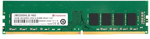 Transcend JetRam 16GB DDR4 RAM 3200MHz Unbuffered Long-DIMM 2Rx8 CL22 1.2V, JM3200HLB-16G