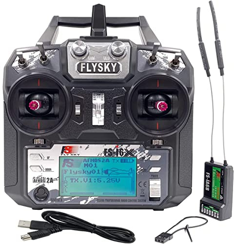 DTXMX Flysky FS-i6X 6-kanals RC-sändare 2,4 GHz radiokontrollsystem med FS-iA6B-mottagare för Quadcopter FPV Racing RC drönare [Mode 2]