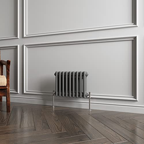 2 Column Radiator Anthracite Traditional Style 300x425mm Horizontal Vintage Radiator,Design for Bedroom, Dining Room, Living Room