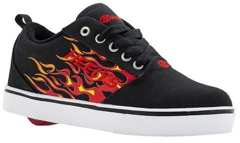 HEELYS Casual sko med hjul för män, svart/röd/lågor, 9
