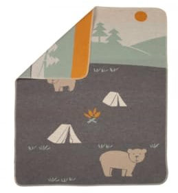 David Fussenegger JUWEL, Baby-und Kinderdecke Camping grau, 90x70 cm