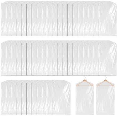 Set di 60 sacchetti per indumenti trasparenti: protezione antipolvere borsa per vestiti da appendere per indumenti protezione contro la polvere sacchetti per la pulizia a secco per abiti giacche