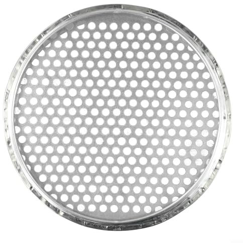 LVYXON Gartensieb, 20 cm, Metallgitter-Rätsel mit 6/7/12 mm Löchern, Trenner, für Steine, Zweige, Kompost, Blumenpflanzen, Hausgarten, Werkzeug, Silber (rundes Loch, 7 mm)