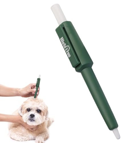 Yiohejy Strumento per Rimuovere Le zecche per Cani, Penna per la rimozione delle zecche per Animali Domestici, con Strato di Vernice Spray, Portatile antiruggine per Gatti, Cani e Esseri