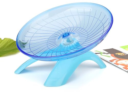 Ttdesefu Hamster Flying Saucer Silent Running Wheel, 7 Inch, Suitable for Guinea Pigs, Hamsters, Hedgehogs and Other Small Animals to Ensure Safe Exercise（Blue）