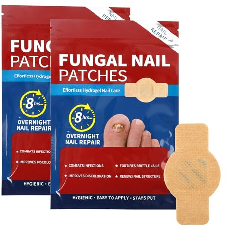 42 Parches para Uñas con Hongos – 2 Paquetes de Parches Correctores para Uñas de los Pies, Parches Autoadhesivos para el Tratamiento de Uñas Dañadas y Descoloridas