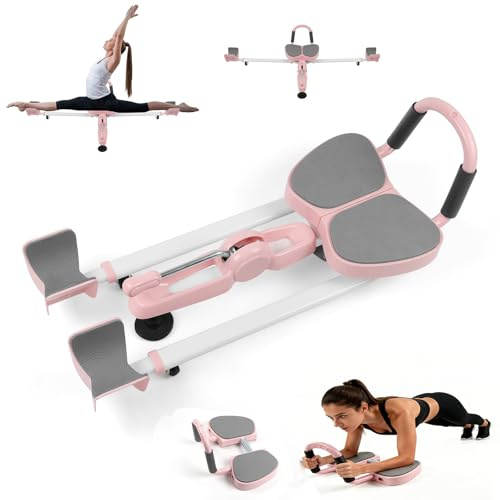 Divaricatore Gambe, Split Machine e Plank 2 in 1, Estensore per Gambe, Regolabile da 0 a 180°, Estensibile da 72 a 90 Cm, per Balletto, Danza, Yoga, Arti Marziali, Ginnastica