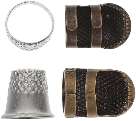 ORFOFE Set 2 Ditali da Cucito in Metallo Lega Protezione per Dita Portatile Strumenti Fai da Te Multifunzionali Leggeri e Compatti per Cucito e Ricamo Manuale