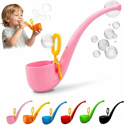 Soap Bubble Pipe, 3D Print Bubble Blower Wand, 1960s Vintage Magic Bubble Pipe, Funny Cigarette Bubble Blower, Outdoor Fake Bubble Pipe Stress Relief Toy (pink)