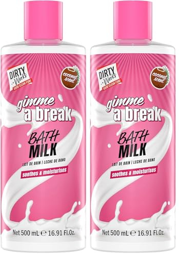 Dirty Works Gimme A Break Bath Milk - Soothing Soak for Soft Skin | Relaxing & Moisturizing Formula, Calming Scent | Luxurious Spa Experience, 500ml (Pack of 2)
