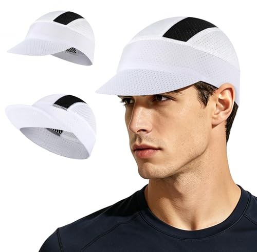 MELLIEX Casquette Cyclisme Été, Respirant Bonnets de Cyclisme sous Casque, Protection UV Casquette Vélo avec Pare-Soleil pour Femme Homme