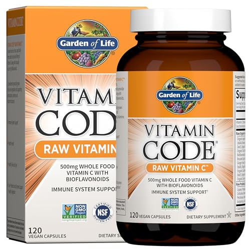 Garden of Life vitamin kod rå vitamin C - 120 kapslar I 500 mg I Probiotika I Enzyme I frukter I grönsaker I vegan