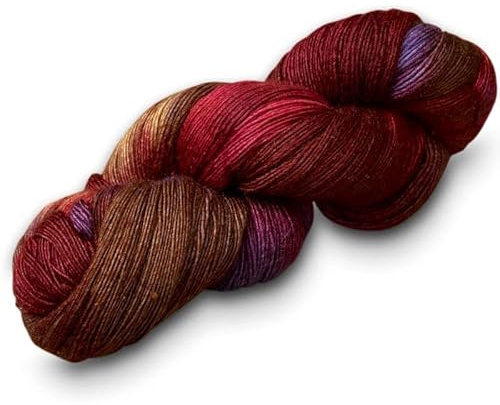 Manos Del Uruguay Silk Blend Fino 7056 Autumn, 100g, Wolle mit Seide zum Stricken und Häkeln, Merino Seide Mischung handgefärbt mit Farbverlauf