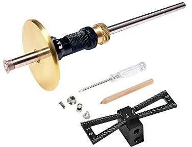YOSELIN Dovetail Jig Wheel Marking Gauge Plus Woodworking Tools Tool Set Including 2 Cutters 1 Pencil 1 Anodized Aluminum Dovetail Marking Jig The Micro Adjustment Feature Makes Little Tweaks Easy.