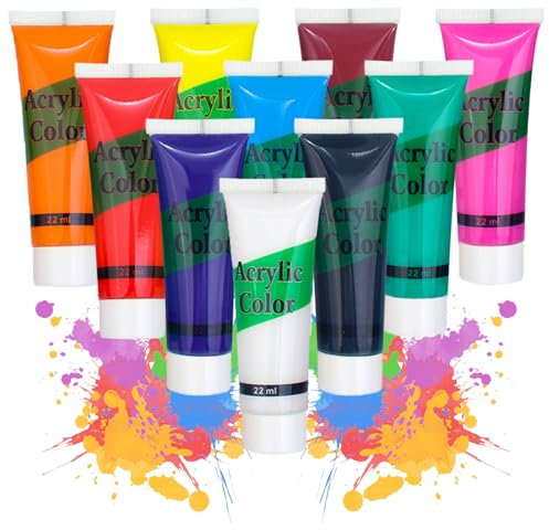 LIBAIDZ 10 * 20 ml Fingermalfarben,Fingerfarbe,Fingermalfarben,Malfarben Fingerfarben Abwaschbar,Farbe Fussabdruck,10 Farben