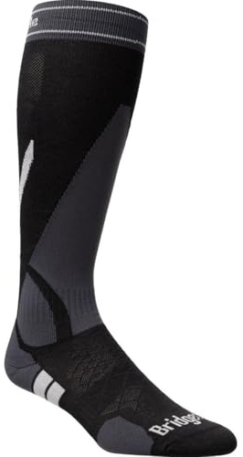 Bridgedale, Ski Lightweight Merino Endurance Sock - Men's, Black/Grey, M