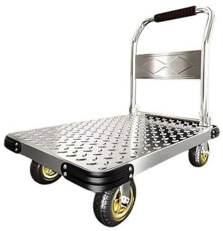 Chariot à plateforme pliable, capacité de 1000 kg, chariot de transport pliable, chariot de transport en acier résistant, mobile (90 cm)