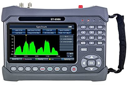 Buscador de satélite, medidor de señal, Medidor de señal digital HEVC H.265 (10 bits) MPEG-4 ST-6986 DVB-S/S2/T/T2/C Buscador de satélite Combo Buscador de señal de TV por satélite para ajustar la ant