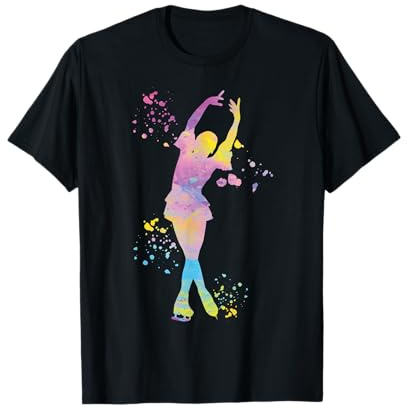 Patineuse sur glace Patinage artistique coloré pour filles T-Shirt
