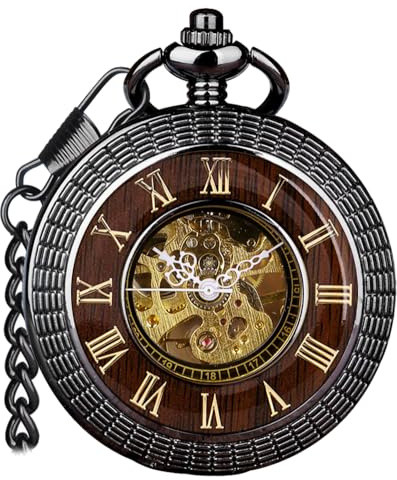 VIGOROSO Mechanical Pocket Watches for Men Vintage Pocket Watch with Chain