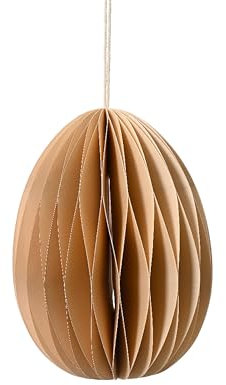 Osterei Wabenball 4x6cm Papier - Papierdeko zum Hängen - Wabenfigur Wabenei Osterdekoration - Wabenbälle und Pompons Deko zum Aufhängen Basteln Dekorieren - Beige