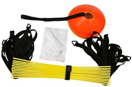 Ronyme Set di Attrezzature per l'addestramento della velocità della Scala 'agilità, Attrezzatura da Allenamento a Calcio con Coni di velocità,