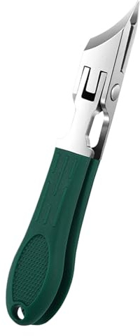 Tijeras curvas en la uña del pie | Cortador de uñas con cuchilla de precisión | Anchos de corte de acero inoxidable Deslizadores de la piel de acero inoxidable ergonómicamente 4.25 pulgadas