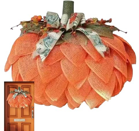 Höstkrans – pumpa dörrkrans höstdekoration, höstdekoration för halloween skördefest trädgård vardagsrum utomhus väggdekoration