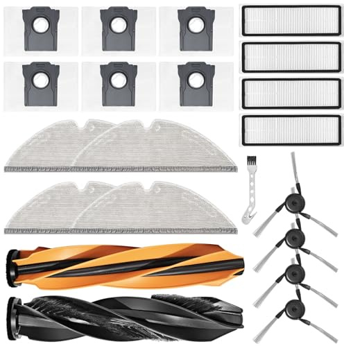 Accessori per Dreame D20 Pro Plus ricambio per aspirapolvere, 1 spazzola principale, 4 panni, 6 sacchetti per la polvere, 4 spazzole laterali, 4 filtri