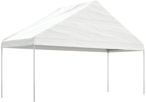 Nqyjm - Cenador de jardín al aire libre con techo blanco (5,88 x 2,23 x 3,75 m, polietileno, pabellón carpa de recepción para bodas, fiestas, camping
