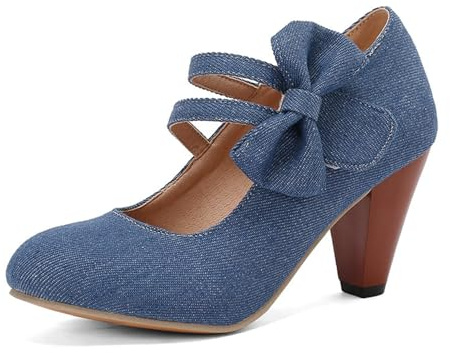 Scarpe tradizionali da donna Dirndl con tacco, scarpe da sposa, vintage, con cinturino, per Oktoberfest