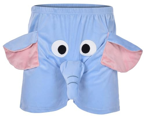 Short de bain pour homme - Short de plage pour homme - Un short amusant éléphant - Sous-vêtements humoristiques - Cadeau pour homme - Boxer avec motif animal - Pantalon à anneau éléphant - Play