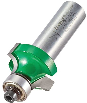Trend CraftPro Guided Rounded Over Router Cutter Bit, 1/2 Inch Shank, 6.3mm Radius and 12.7mm Cut Length, Tungsten Carbide Tipped, C076X1/2TC