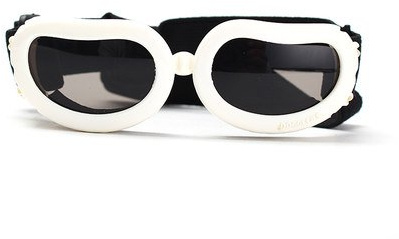 Outdoor Dog Sunglasses Anti-UV Eye Protection Goggles Waterproof Windproof Anti-Fog for Small Pet Puppy Cat (White)