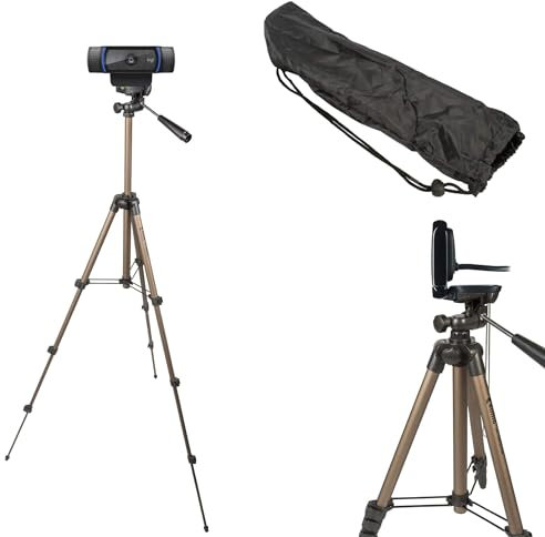 TronicXL 1,05m Tripod 19W Stativ für Webcam kompatibel mit Logitech C920 Brio 4K C925e C922x C922 C930e C930 C615 Microsoft Kamera Webcamstativ Webcamhalterung Webcamständer Webcamhalter Halterung