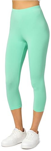 Merry Style Damen Leggings 3/4 Capri Leggings aus Viskose MS10-144 (Minze, S)