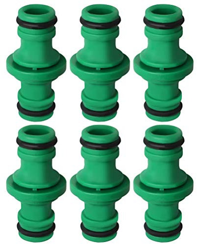 nuoshen 6 Stücke Doppel Stecker Schlauchverbinder, Grün Gartenschlauch Kupplung für Autowäsche und Gartenschlauch Rohr Verbinden