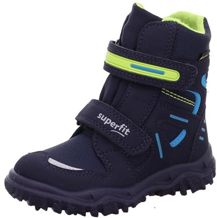 Superfit Jungen HUSKY warm gefütterte Gore-Tex Schneestiefel, BLAU/GRÜN 8000, 28 EU