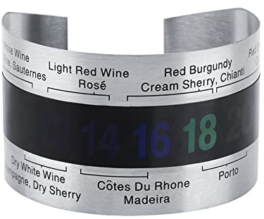 Termómetro de vino, termómetro lcd con forma de anillo de botella de vino de acero inoxidable de 4 ~ 24 ℃, pulsera de alta calidad termómetros de champán de vino tinto