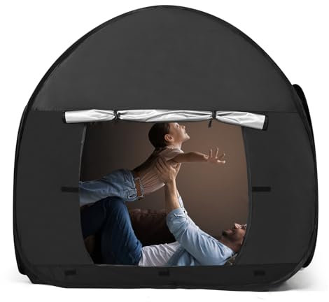 Yontwe 120CM Kinder Sensorisches Zelt für Kinder zum Spielen und Entspannen Hilfsmittel bei Autismus, SPD, Ängsten, Konzentrationsmangel Dunkle Pop-up Höhle für Kinders Erwachsene entspannen