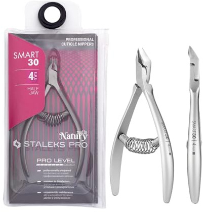 STALEKS PRO by Natury Nails Pinza professionale per cuticole 4 mm. Acciaio inossidabile (Smart 30-4mm)