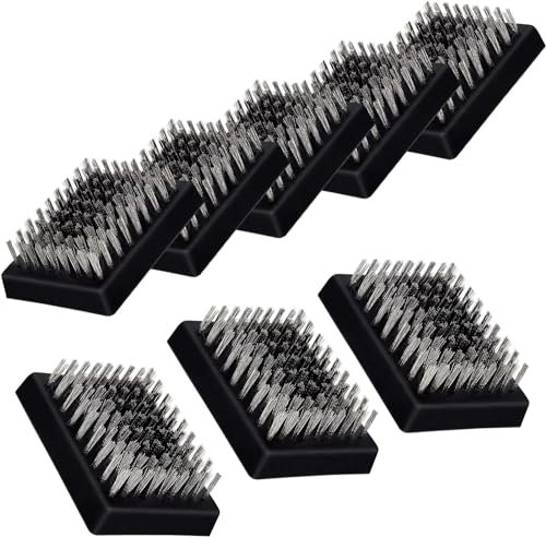 Lot de 8 têtes de rechange pour brosse de gril, sans poils métalliques, têtes remplaçables pour brosse et grattoir, recharge de nettoyant pour barbecue, choix parfait pour le barbecue, 8,4 x 6,3 cm