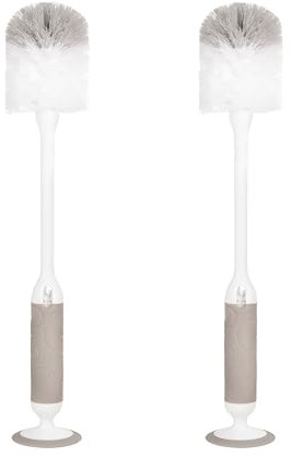 Ubbi Set di spazzole per biberon, spazzola per biberon e tettarella con ventosa, essenziali per la pulizia del bambino, grigio